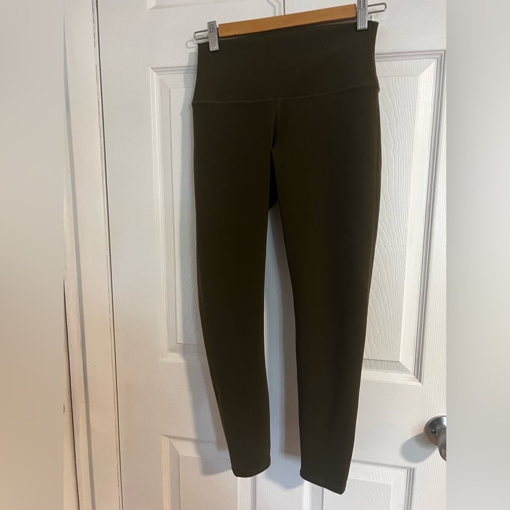 Alo Yoga cropped olive colored leggings worn only a couple times size small
